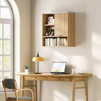 Meuble haut cannelé moderne avec porte coulissante