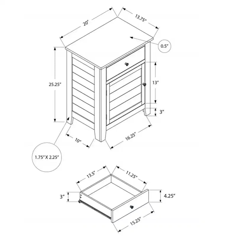 Table de chevet transitionnelle