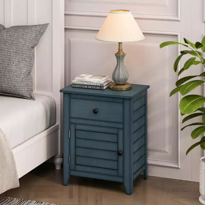 GDFStudio Vira Transitional Nightstand with 1 Door and 1 Drawer