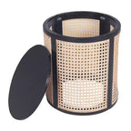 Table d'appoint ronde en rotin