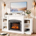 Meuble TV blanc pour cheminée