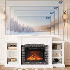Meuble TV blanc pour cheminée
