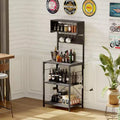 COZONY 59 Kitchen Bakers Rack 5-Tier Metal Storage Shelf with 10 S-Hooks Coffee Bar Station Microwave Stand Floor Standing Spice Rack Organizer