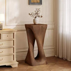 MAYEERTY 1 Pack Twist Shape Side Table Artistic Wood-Grain End Table for Indoor Outdoor Living Room Patio