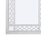 Miroir en bois orné portrait découpe ronde blanc