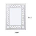 Miroir en bois orné portrait découpe ronde blanc