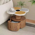 MAYEERTY 1 Pack Four-Leaf Clover Accent Table Artistic Side Table with Storage for Living Room Bedroom