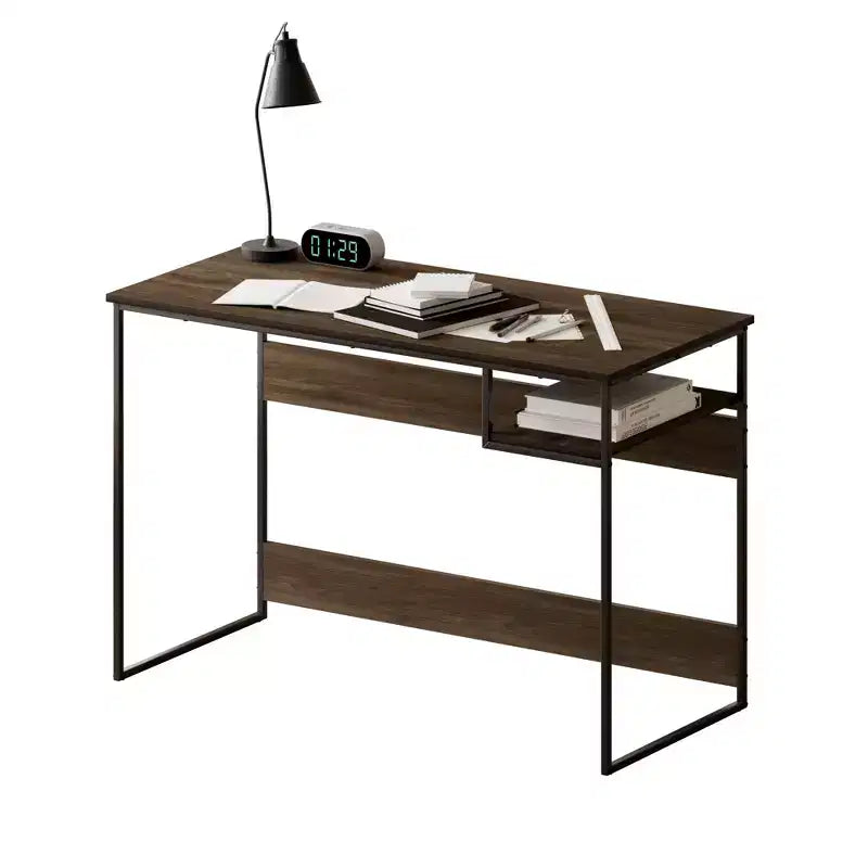 HOMLUX 45 Computer Desk Metal Frame Study Table Home Office Workstation w/Storage Compartment