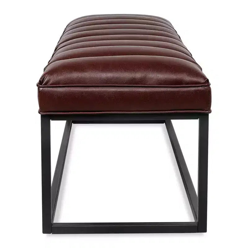 Banc en cuir rembourré