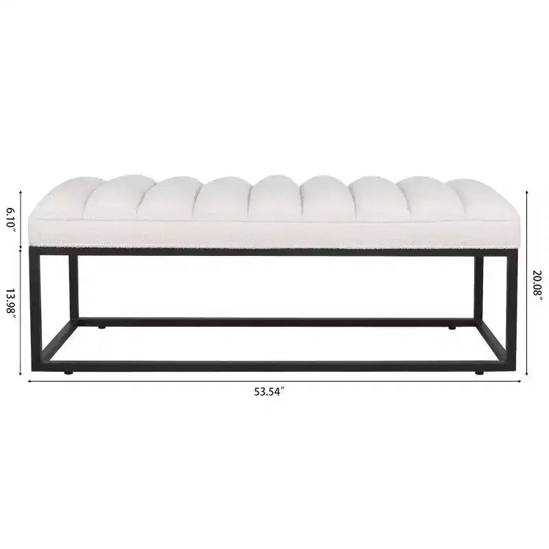 Banc en cuir rembourré