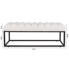 Banc en cuir rembourré