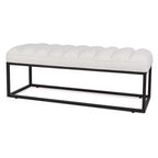 Banc en cuir rembourré