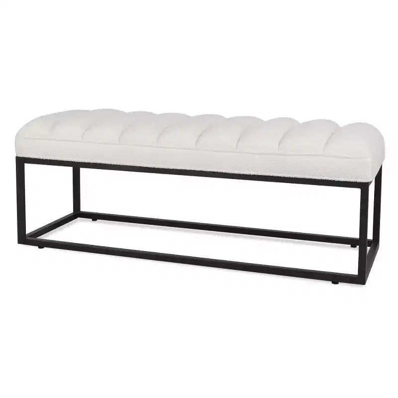 Banc en cuir rembourré