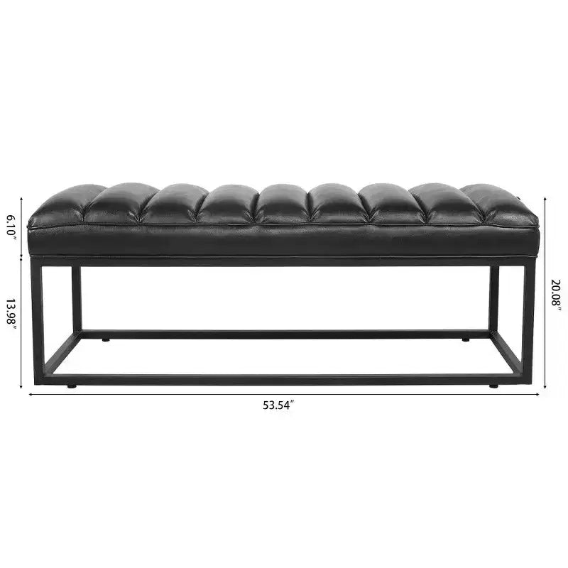 Banc en cuir rembourré