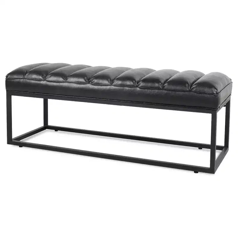 Banc en cuir rembourré