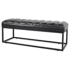 Banc en cuir rembourré