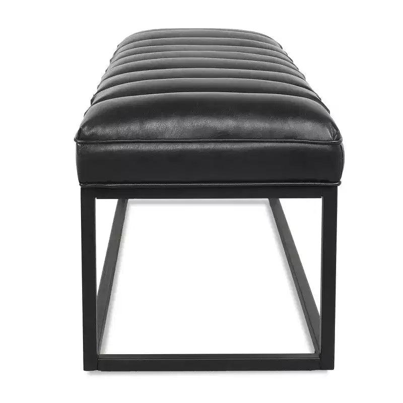 Banc en cuir rembourré