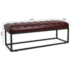 Banc en cuir rembourré