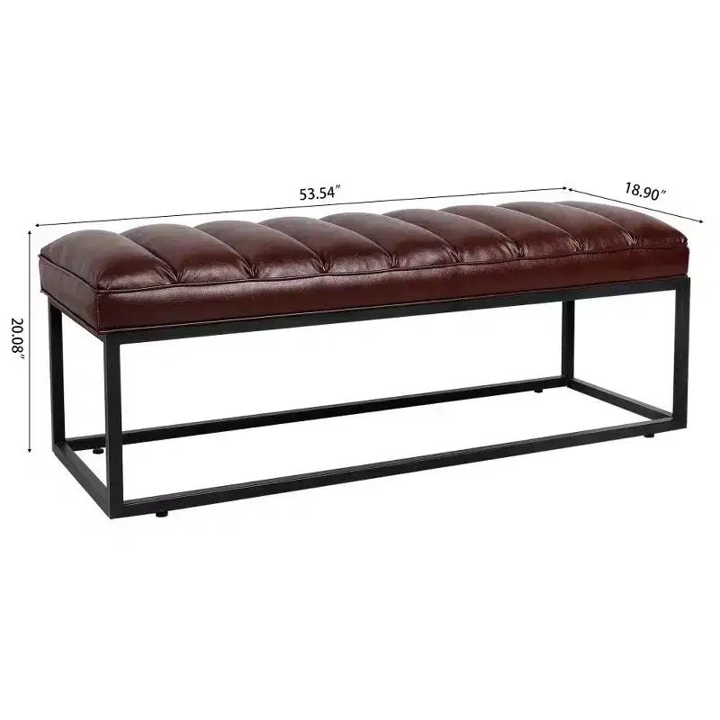 Banc en cuir rembourré