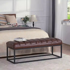 Banc en cuir rembourré