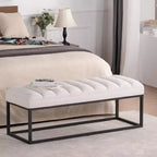 Banc en cuir rembourré