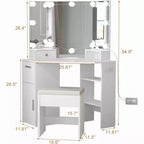 Coiffeuse d'angle avec miroir