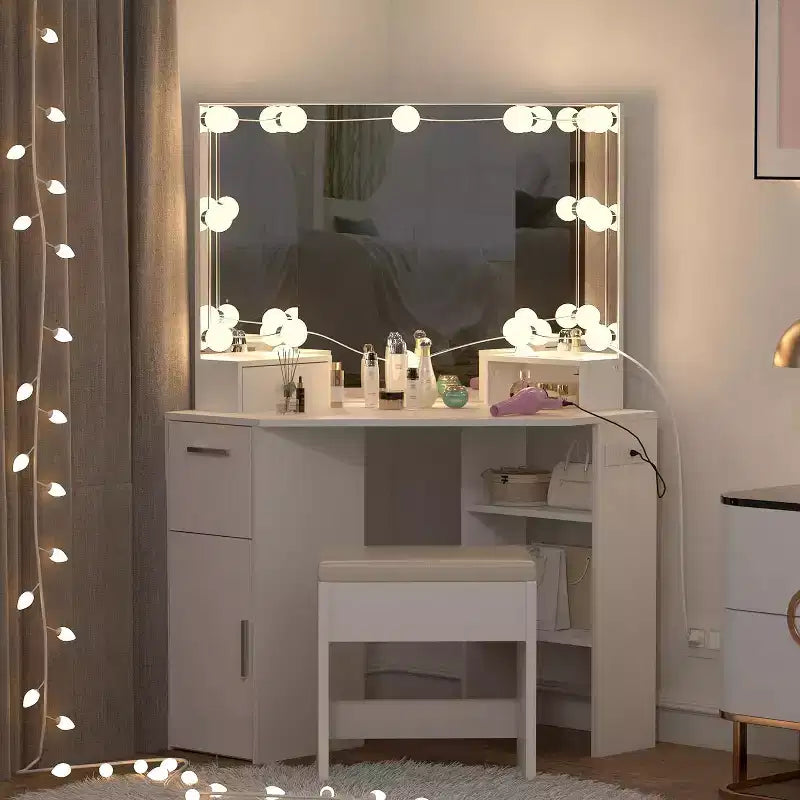 Coiffeuse d'angle avec miroir