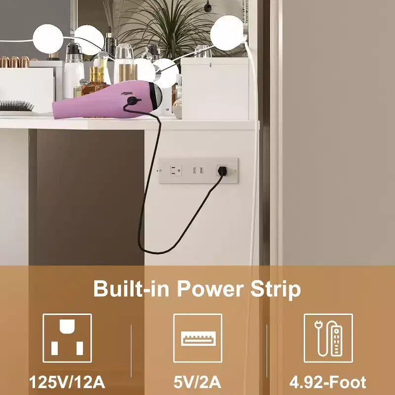 Coiffeuse d'angle avec miroir