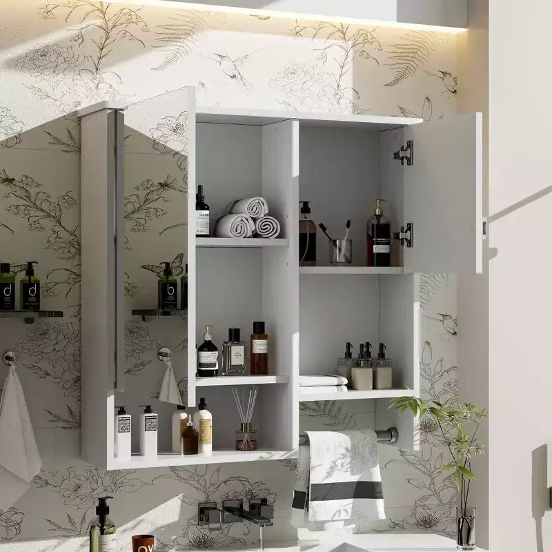 Armoire de rangement de salle de bain avec miroir