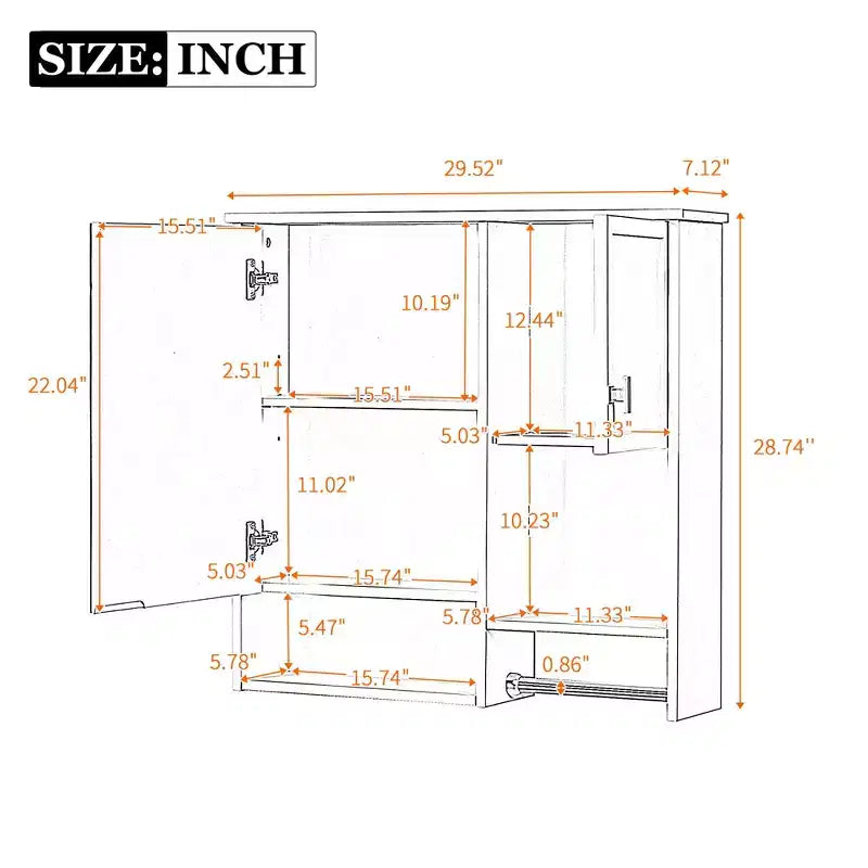 Armoire de rangement de salle de bain avec miroir
