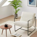 Sling Accent Chairs Mid Century Modern Accent Chair Cozy Reading Chair w/Shredded Foam Cushioning for Reading Rooms Bedrooms Balcony