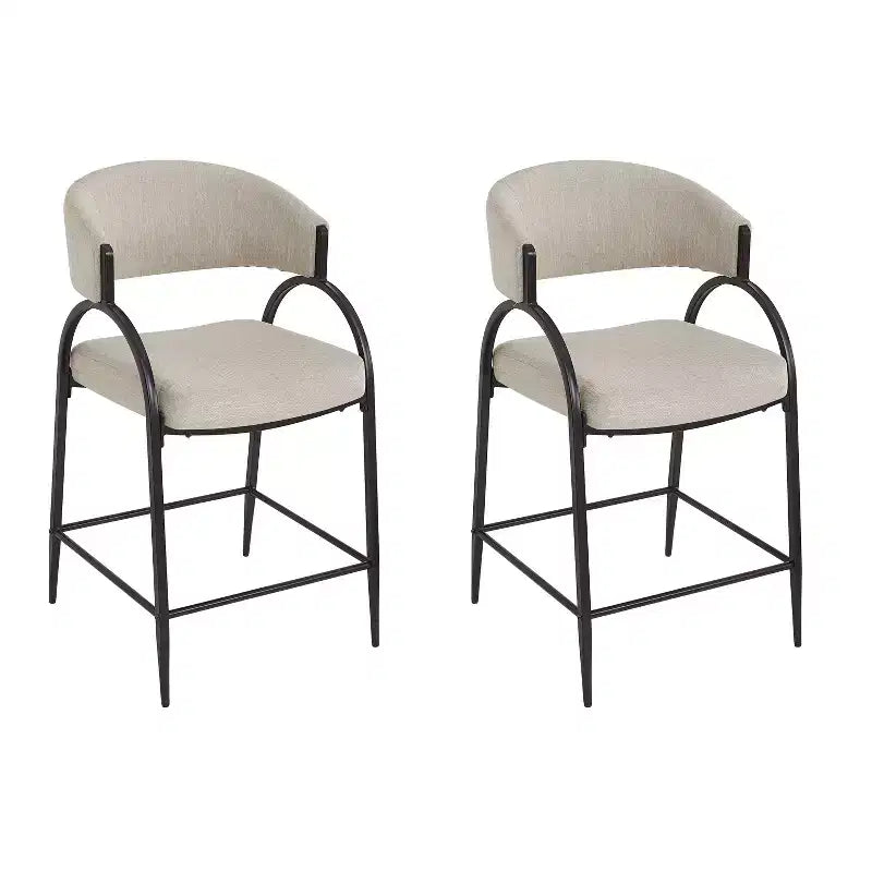 Tabourets de comptoir rembourrés en métal moderne