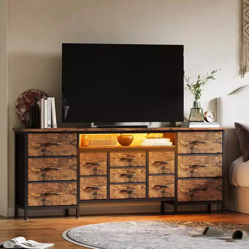 Meuble TV long à tiroirs