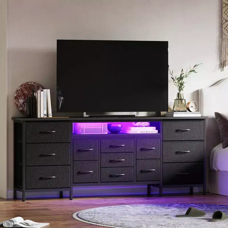 Meuble TV long à tiroirs
