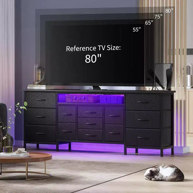 Meuble TV long à tiroirs