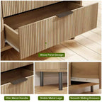 Commode à double tiroir cannelé