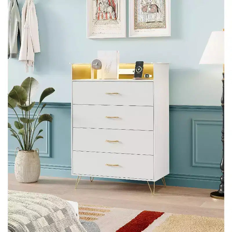 Commode en bois Smart Drawer avec lumières LED