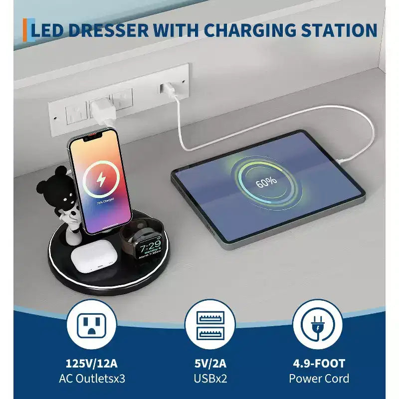 Commode en bois Smart Drawer avec lumières LED