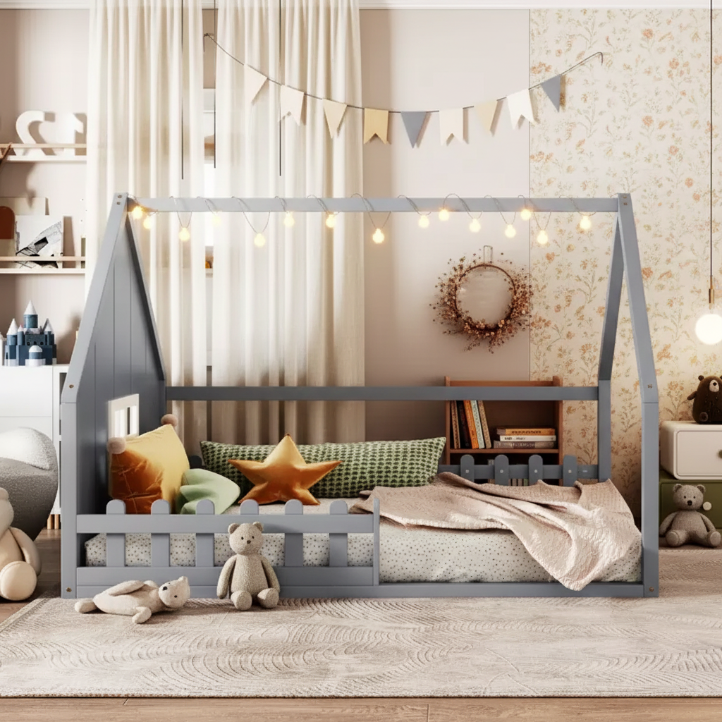 Lit au sol pour enfants en bois