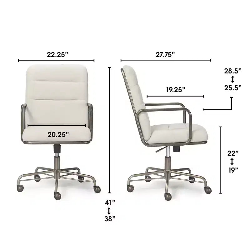 Chaise de bureau moderne crème/blanc