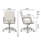 Chaise de bureau moderne crème/blanc