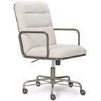 Chaise de bureau moderne crème/blanc
