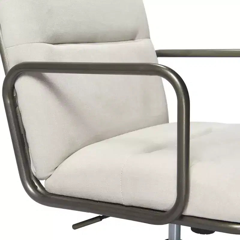 Chaise de bureau moderne crème/blanc
