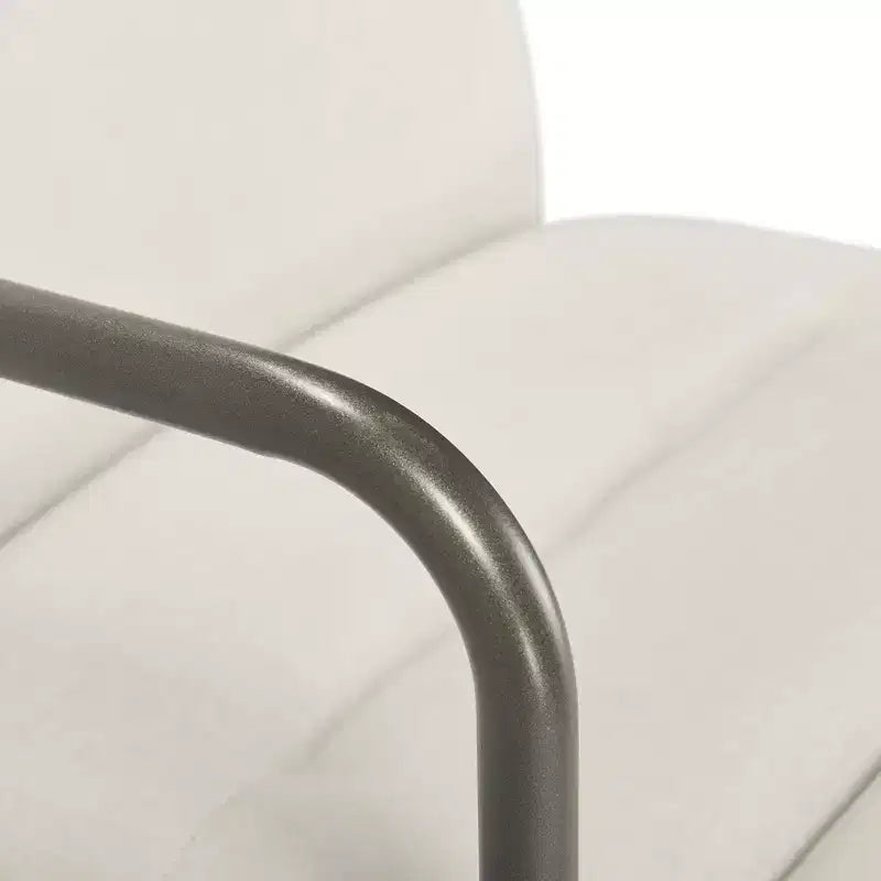 Chaise de bureau moderne crème/blanc