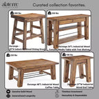 Table basse industrielle en bois brun foncé