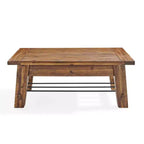 Table basse industrielle en bois brun foncé
