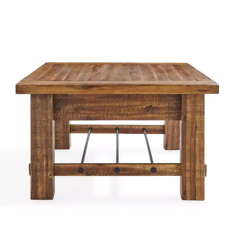 Table basse industrielle en bois brun foncé