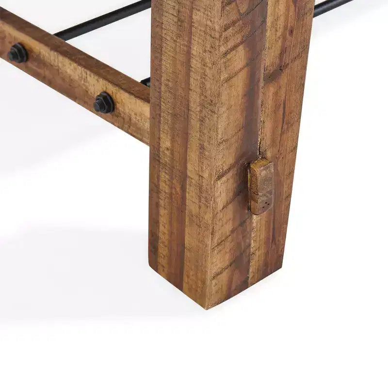 Table basse industrielle en bois brun foncé
