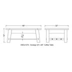 Table basse industrielle en bois brun foncé