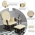 Chaise berçante en bois pour chambre de bébé
